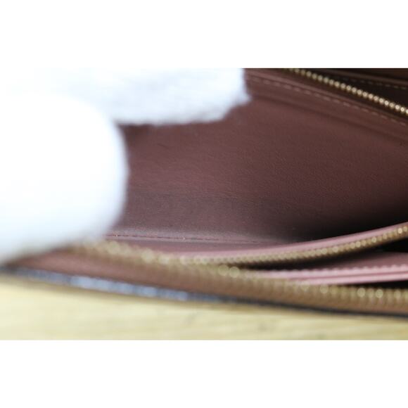 Louis Vuitton Wallet Zip Around Monogram Vernis Zippy Rose Velours Brown Italy - Picture 14 of 16